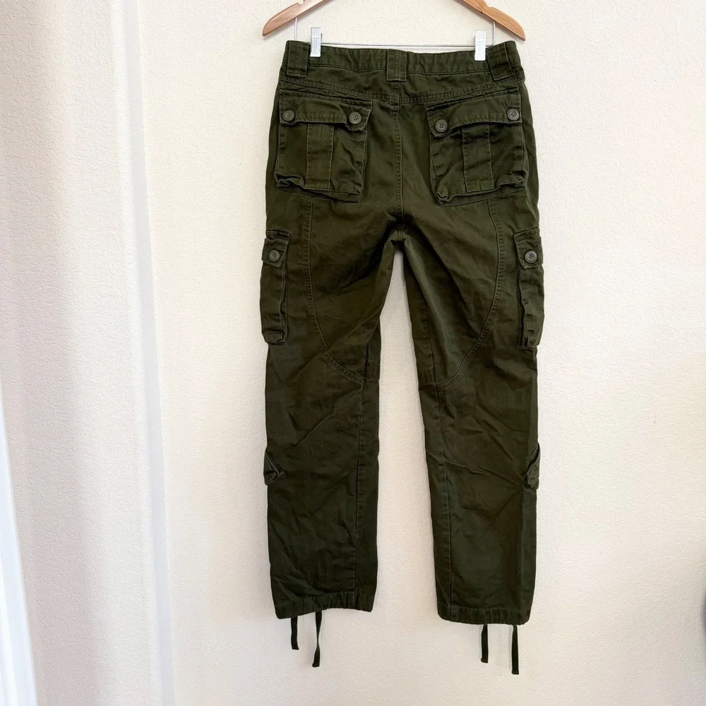 Matchstick Mens‎ Olive Green Multi Pocket Cargo Pants 32x29 Military Tactical